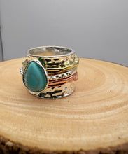 Load image into Gallery viewer, Retro turquoise silver plated ring
