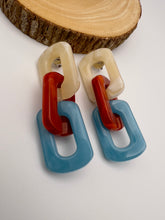 Load image into Gallery viewer, Acrylic square multicolor earrings
