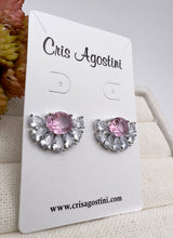 Load image into Gallery viewer, Half ear jacket type crystal earrings
