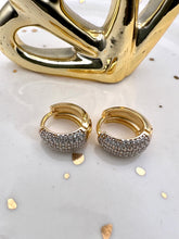 Load image into Gallery viewer, New studded  hoop thicker underneath sut earrings
