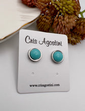 Load image into Gallery viewer, Round button stone earrings
