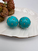 Load image into Gallery viewer, Acrylic half ball gold spots earrings
