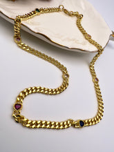 Load image into Gallery viewer, Colorful heart link short chain necklace
