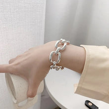 Load image into Gallery viewer, Bigger square link silver plated bracelet
