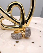 Load image into Gallery viewer, New studded  hoop thicker underneath sut earrings
