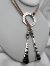 Load image into Gallery viewer, Leather with silver details necklace
