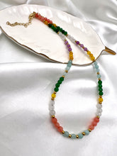 Load image into Gallery viewer, Small cololful natural stone and crystal choker necklace
