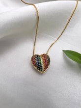 Load image into Gallery viewer, Studded solitaire colorful cz necklace
