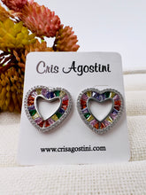 Load image into Gallery viewer, Open heart colorful earrings
