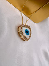 Load image into Gallery viewer, Greek eye heart shape in box necklace
