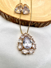 Load image into Gallery viewer, Big cut crystal diamond drop necklace
