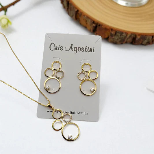Circles with cz diamond inspired Valentina set
