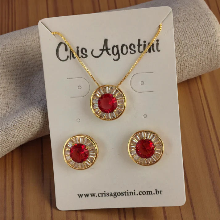 Pizza baguette set in a box jewelry set