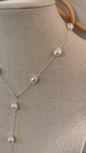 Load and play video in Gallery viewer, Freshwater pearl dark tie necklace
