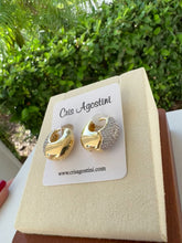 Load and play video in Gallery viewer, Bulging hoop earring studded in the front
