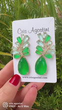 Load and play video in Gallery viewer, Max Crystal Green tone zirconias earrings
