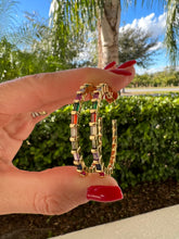 Load image into Gallery viewer, Colorful stone hoop earrings
