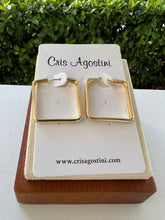 Load image into Gallery viewer, Light square hoop earrings

