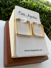Load image into Gallery viewer, Light square hoop earrings
