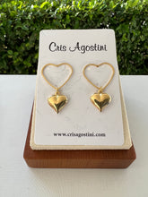Load image into Gallery viewer, hollow hearts and pendants earrings
