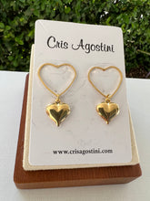 Load image into Gallery viewer, hollow hearts and pendants earrings
