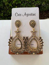 Load image into Gallery viewer, Maxi ethnics earring aged gold earrings
