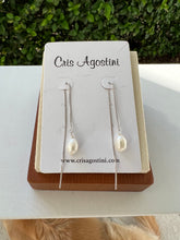 Load image into Gallery viewer, chain without pin pearl fresh water earrings
