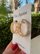Load image into Gallery viewer, Micro zirconia thick cut hoop earrings
