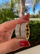 Load image into Gallery viewer, Micro zirconia thick cut hoop earrings
