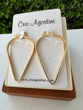 Load image into Gallery viewer, Leaf shape hoop maxi earrings

