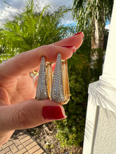 Load image into Gallery viewer, studded elongated oval hoop earring
