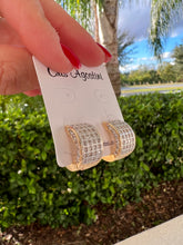 Load image into Gallery viewer, thick hoop earring studded front and side
