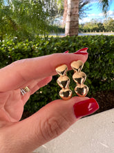 Load image into Gallery viewer, Three golden hearts earrings
