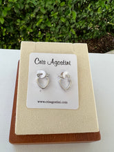 Load image into Gallery viewer, Baby V hypoallergenic rhodium plated hoop earrings
