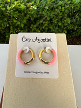 Load image into Gallery viewer, Enameled basic hoop earrings
