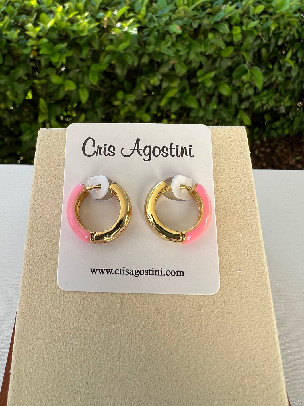 Enameled basic hoop earrings