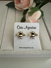 Load image into Gallery viewer, enameled bee earring
