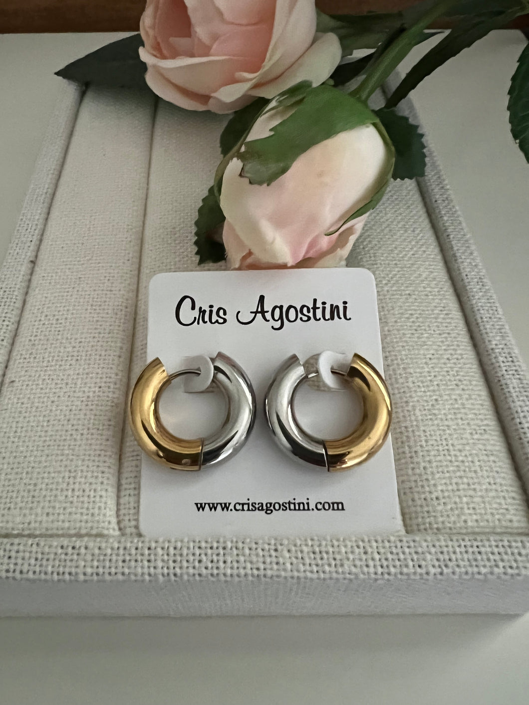 thick hoop earring two colors