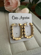 Load image into Gallery viewer, square hoop color zirconia details earring
