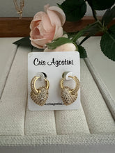 Load image into Gallery viewer, studded hoop and heart pendant earring
