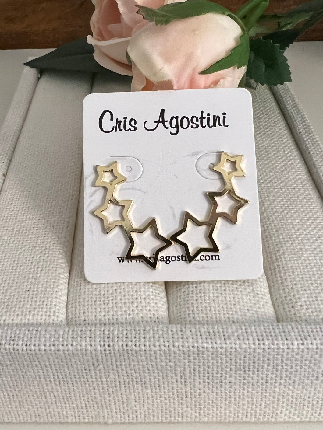 Three stars ear cuff earring