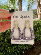 Load image into Gallery viewer, Studded geometric lavender party earrings
