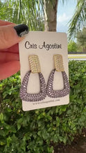 Load image into Gallery viewer, Studded geometric lavender party earrings
