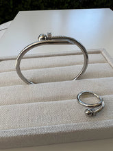 Load image into Gallery viewer, Nail shaped stainless steel bracelet and ring set
