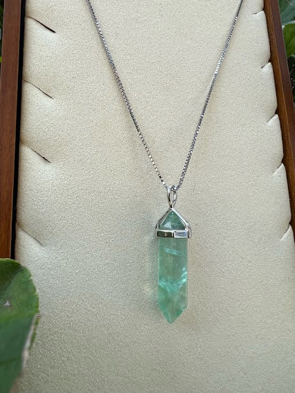Natural stone capsule long necklace