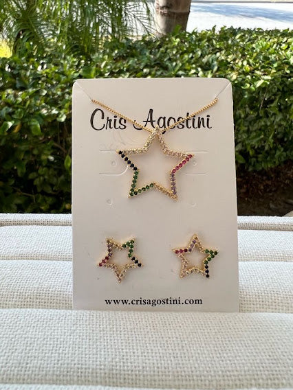 Rainbow star jewelry set