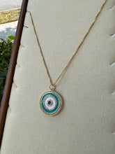 Load image into Gallery viewer, Enameled round eye necklace
