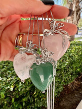 Load image into Gallery viewer, Natural Stone heart shape bow necklace
