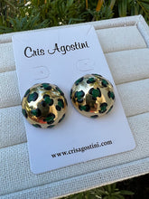 Load image into Gallery viewer, Animal print detail half ball earring
