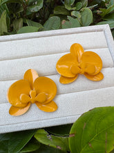 Load image into Gallery viewer, Enameled Orchid Exclusive Earrings
